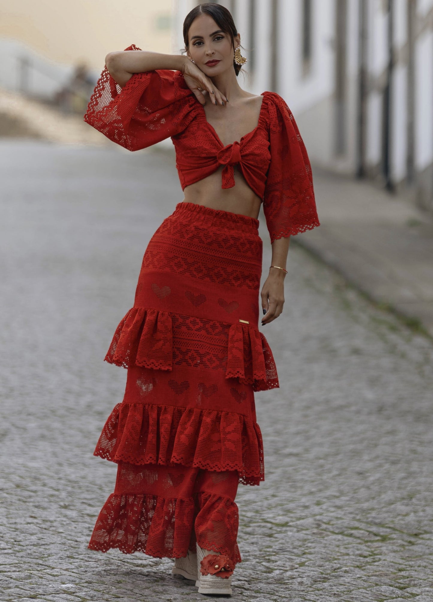 CONJUNTO CROCHÉ VERMELHO