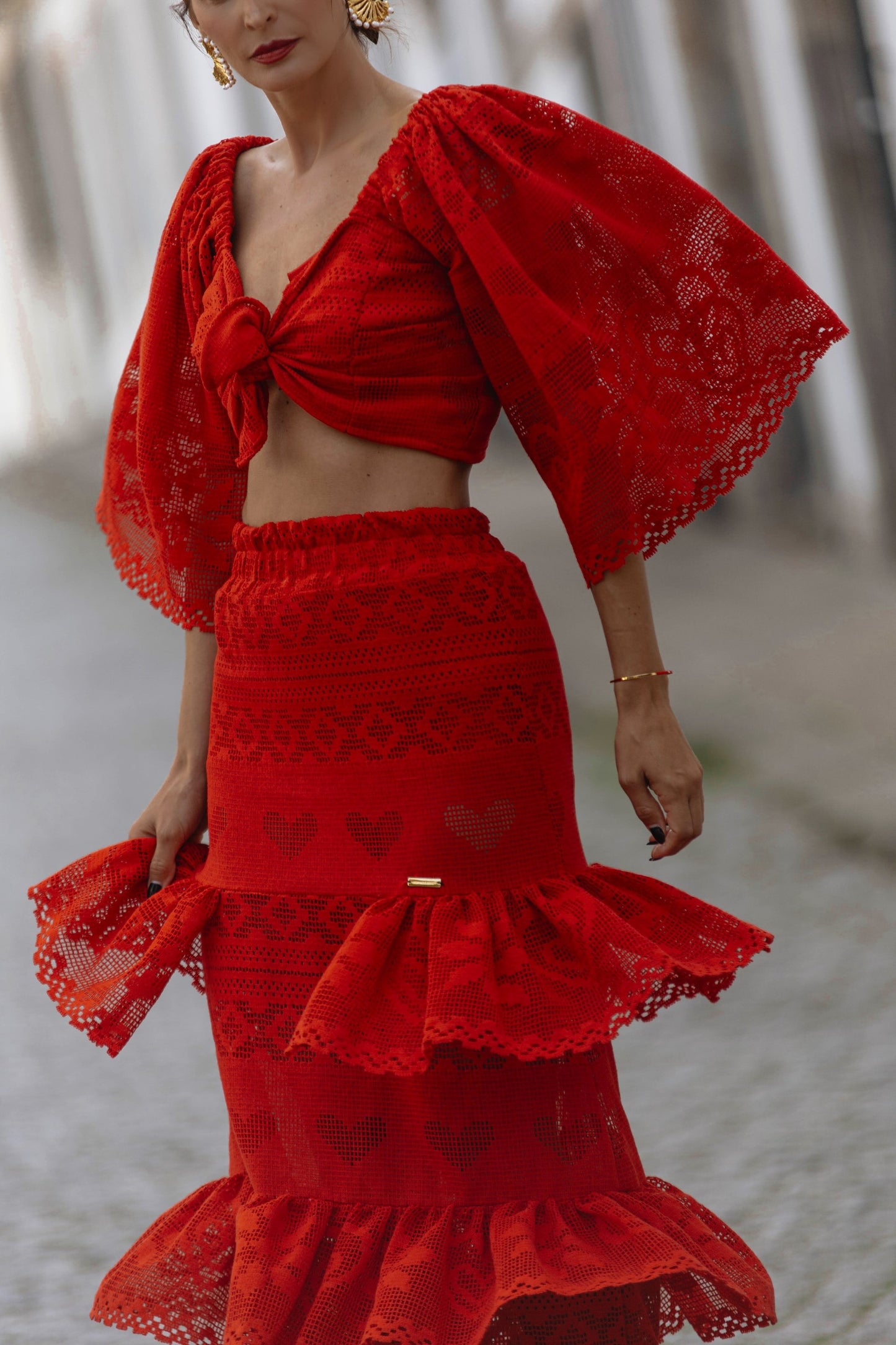 CONJUNTO CROCHÉ VERMELHO