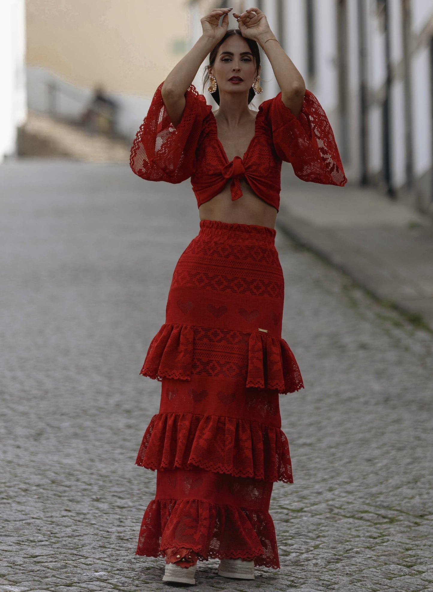 CONJUNTO CROCHÉ VERMELHO